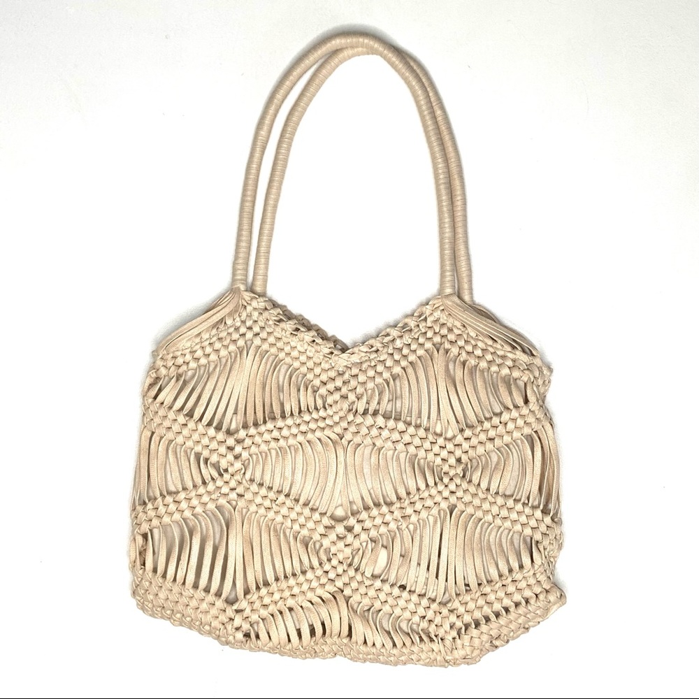 LONDON KAYE Woven Macrame Shoulder Tote Bag